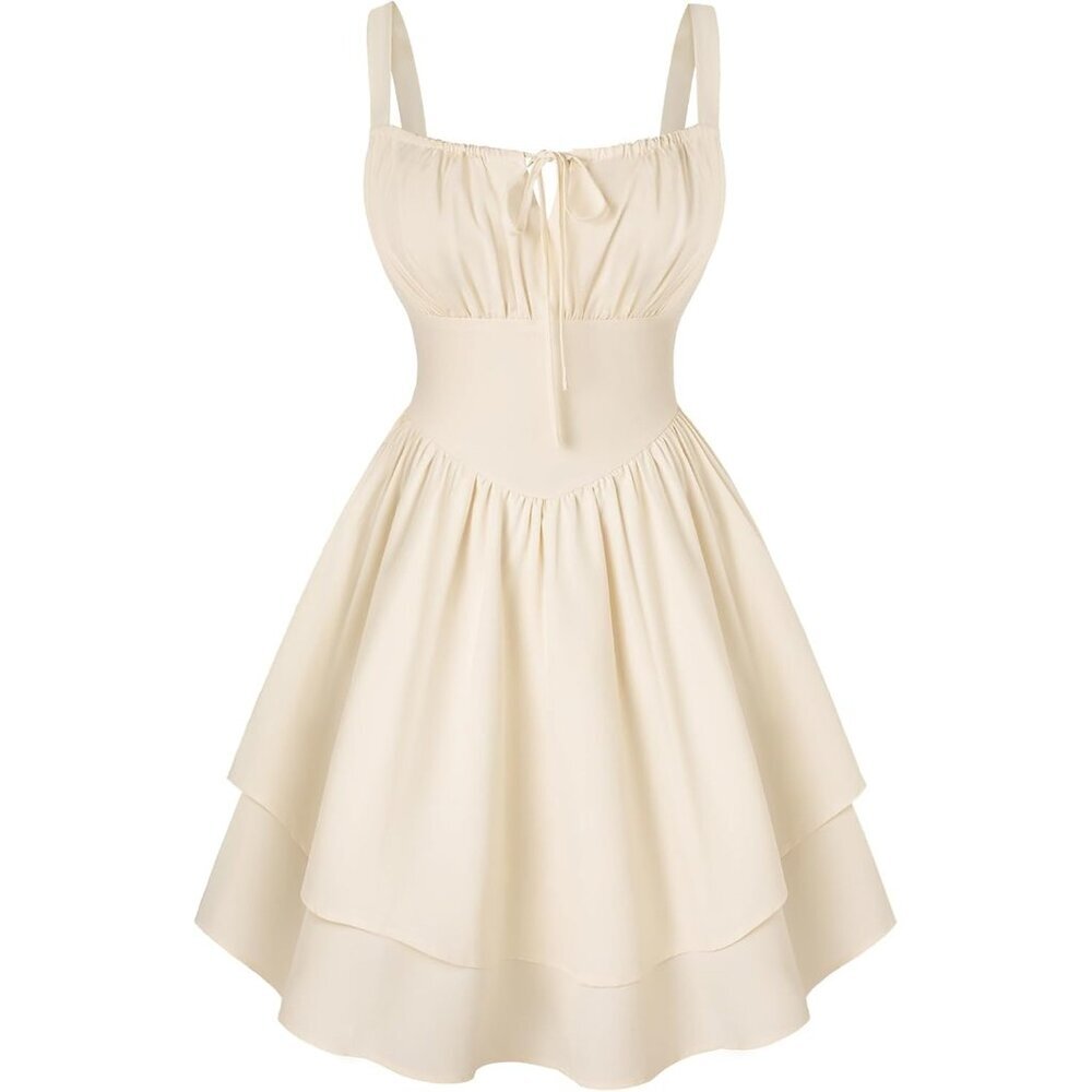 Mini Corset Dress Women Teens Ruffle Sundress Homecoming Party A-Line